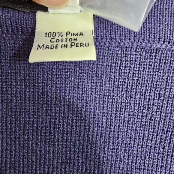 Peruvian Connection Blue Knit Pencil Skirt Pima Cotton Size Medium - Picture 9 of 9